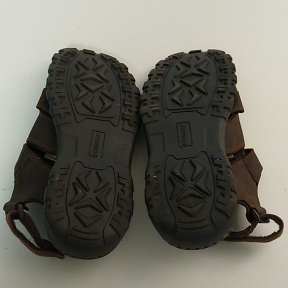SKETCHERS LEATHER UPPER FISHERMANS SANDLES DARK BROWN - Picture 5 of 9